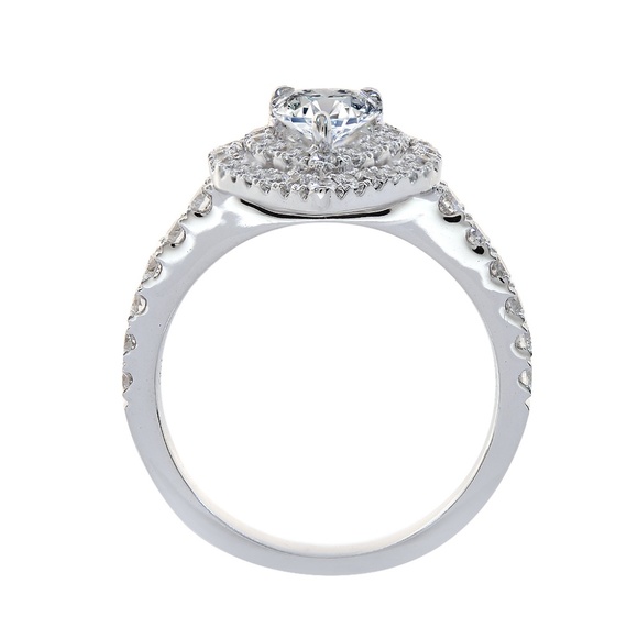1.75 Carat Double Halo Diamond Engagement Ring - Picture 3 of 4